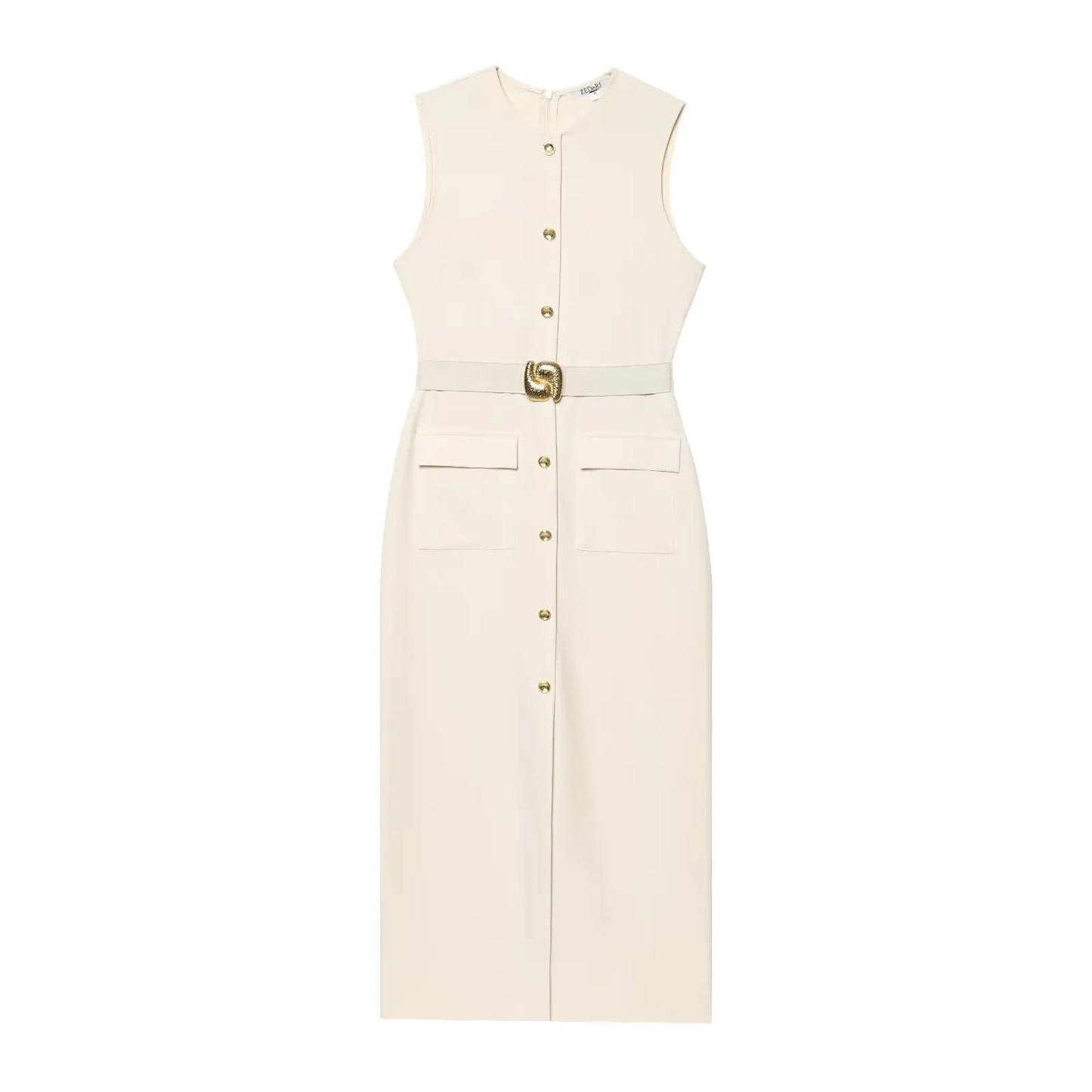 Robe sans manches avec ceinture – Élégance et féminité