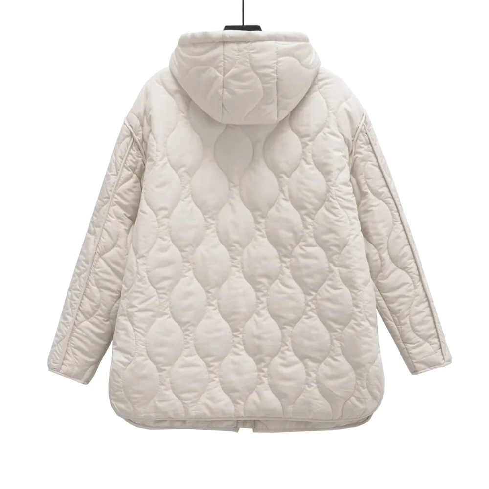 Manteau matelassé long à capuche