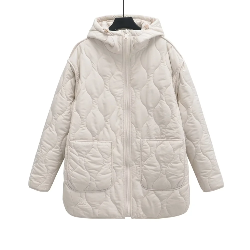 Manteau matelassé long à capuche