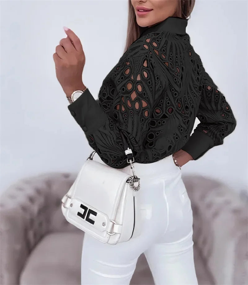 Chemise ajourée grande taille