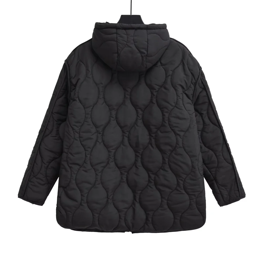 Manteau matelassé long à capuche
