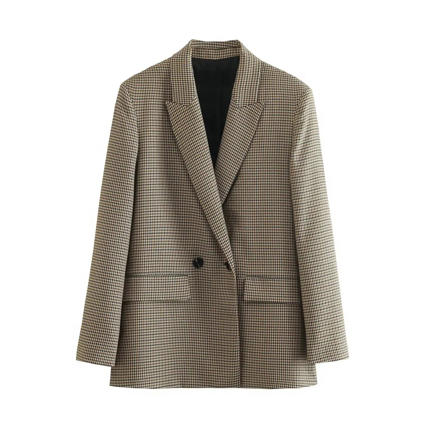 Blazer imprimé à carreaux fins