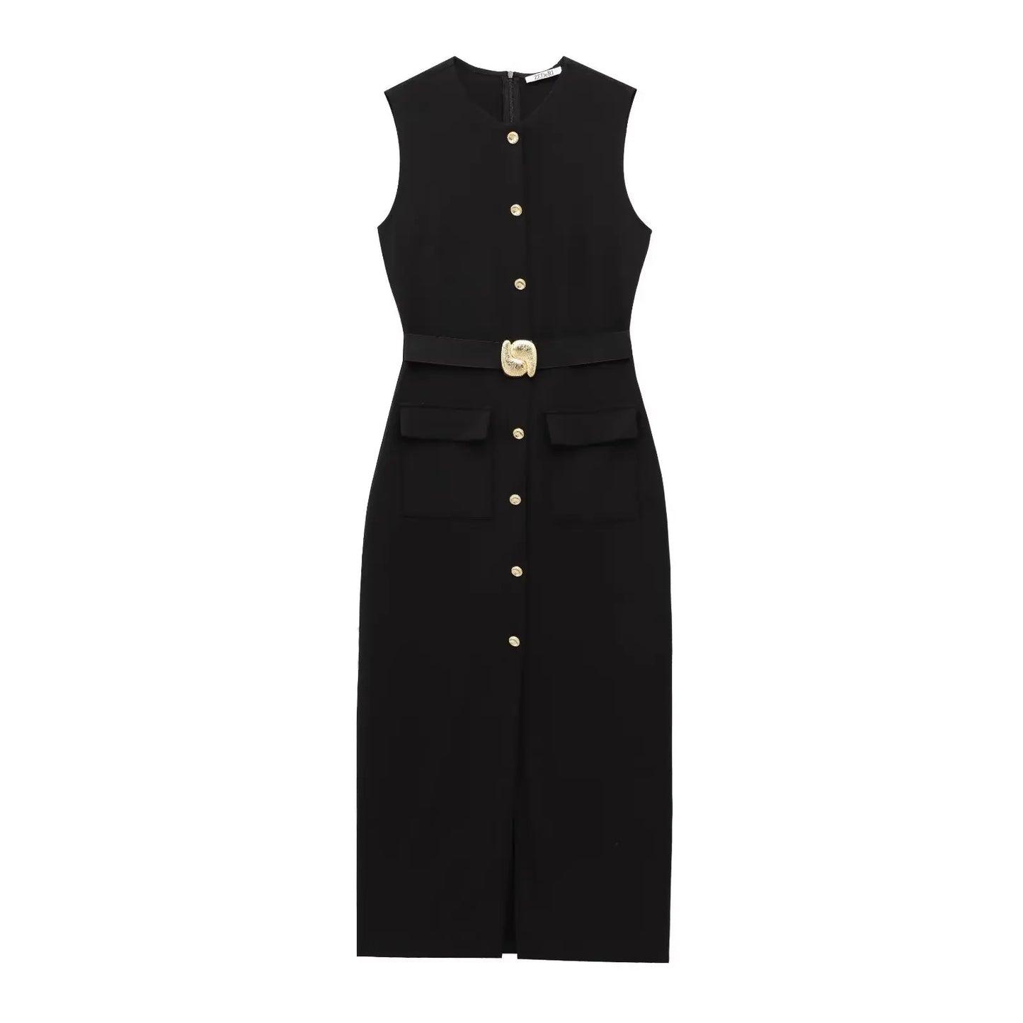 Robe sans manches avec ceinture – Élégance et féminité