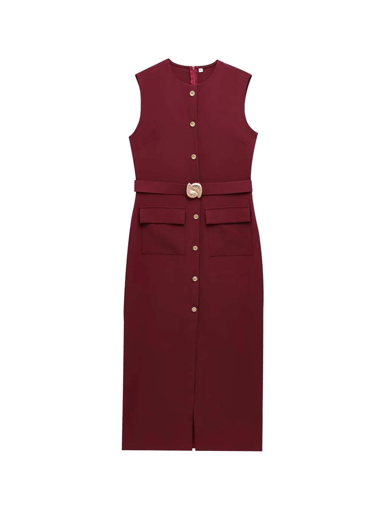 Robe sans manches avec ceinture – Élégance et féminité