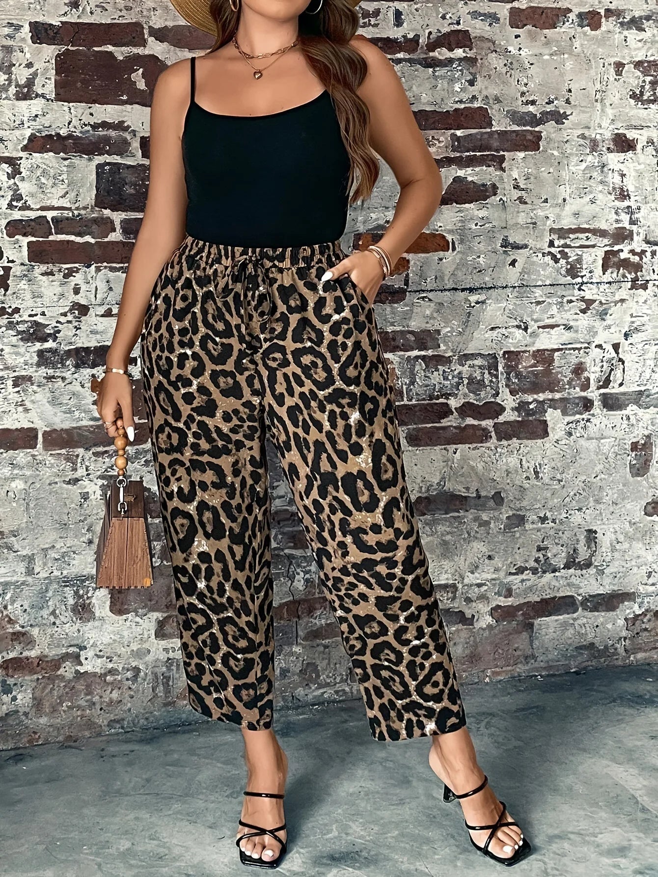 Pantalon fluide léopard