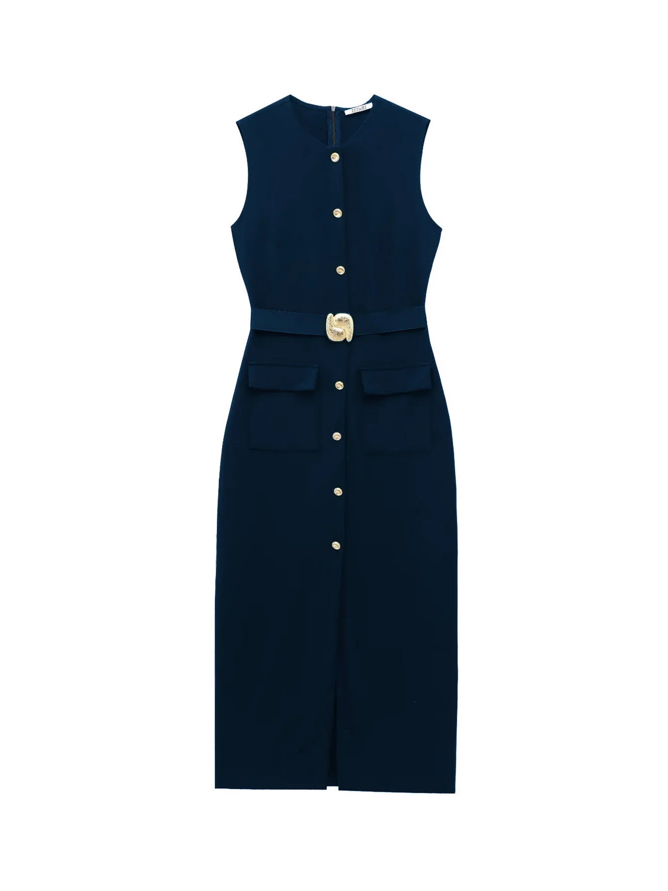 Robe sans manches avec ceinture – Élégance et féminité