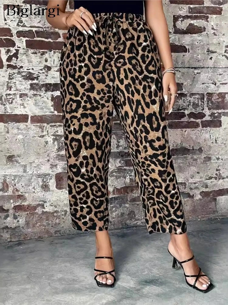 Pantalon fluide léopard
