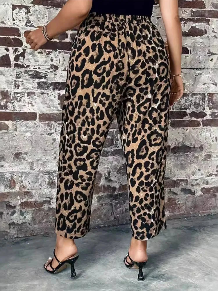Pantalon fluide léopard