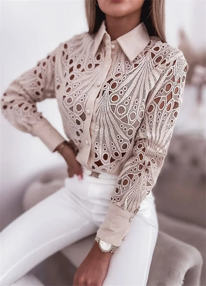 Chemise ajourée grande taille