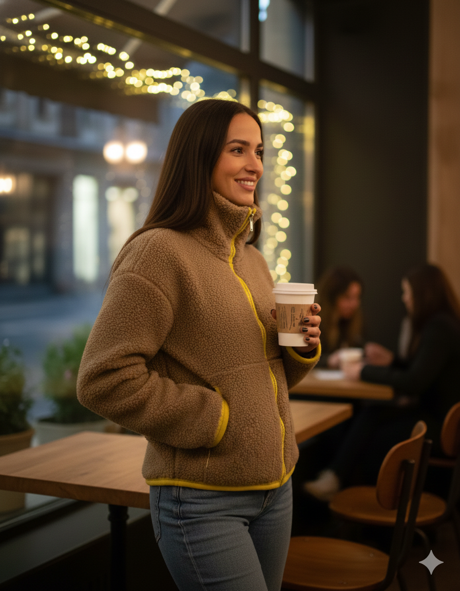 Veste polaire pour femme vue de face avec fermeture zippee