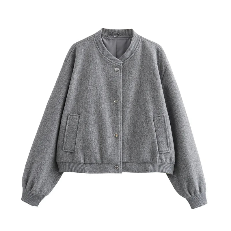 Bombers léger avec col côtelé, parfait pour un look casual et moderne.