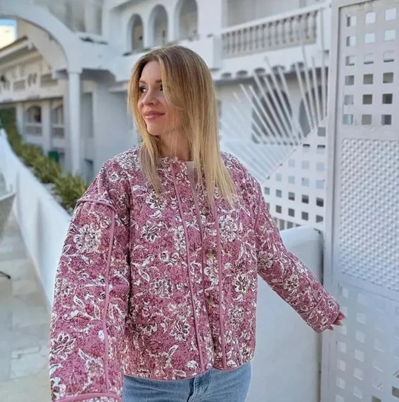 Veste structurée à motifs brodés