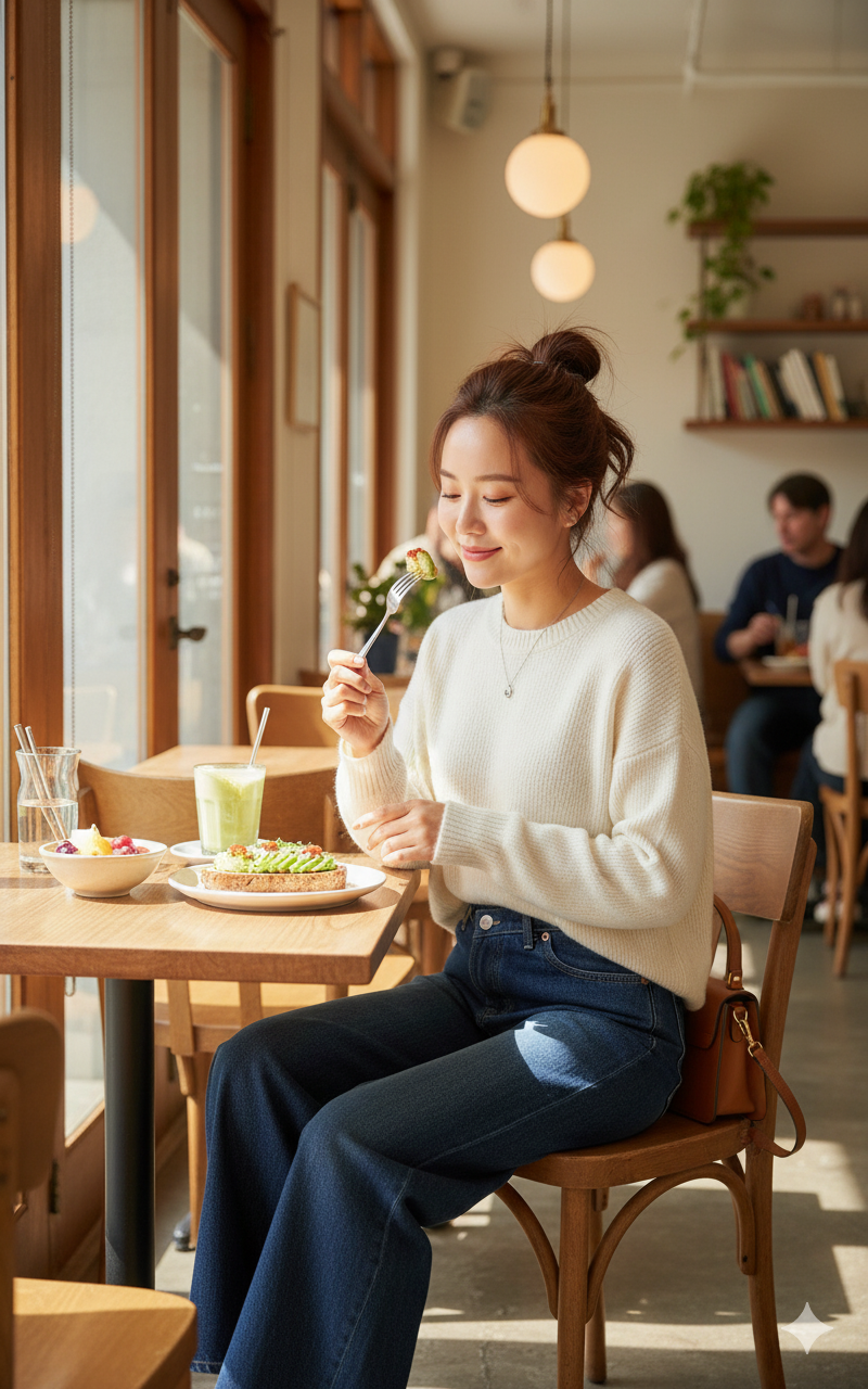 Jean asymétrique vue de dos montrant la coupe originale