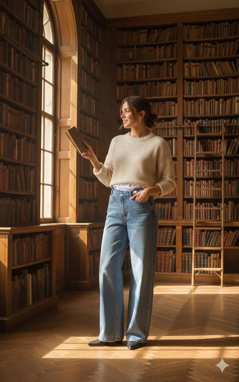 Jean asymétrique vue de dos montrant la coupe originale