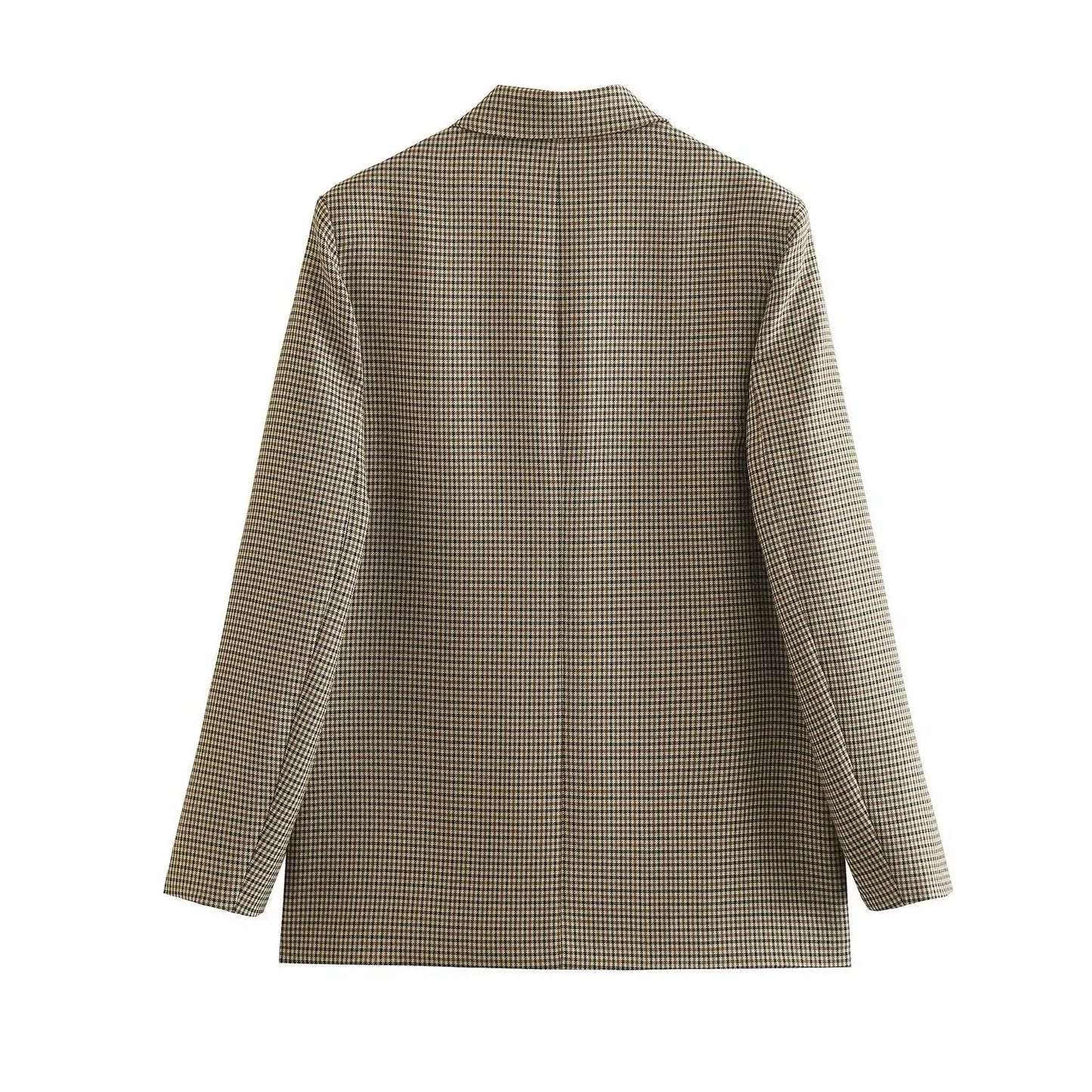 Blazer imprimé à carreaux fins