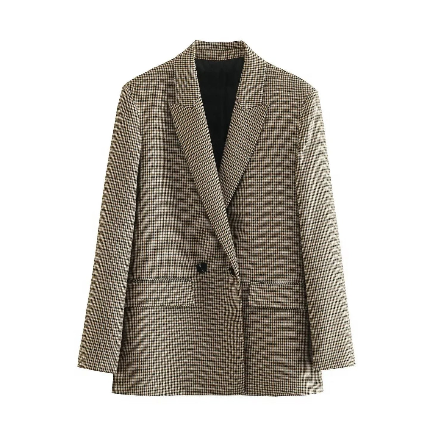Blazer imprimé à carreaux fins
