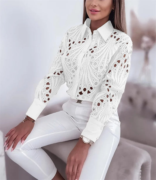 Chemise ajourée grande taille