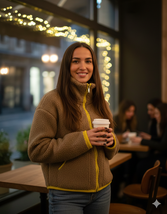 Veste polaire pour femme vue de face avec fermeture zippée