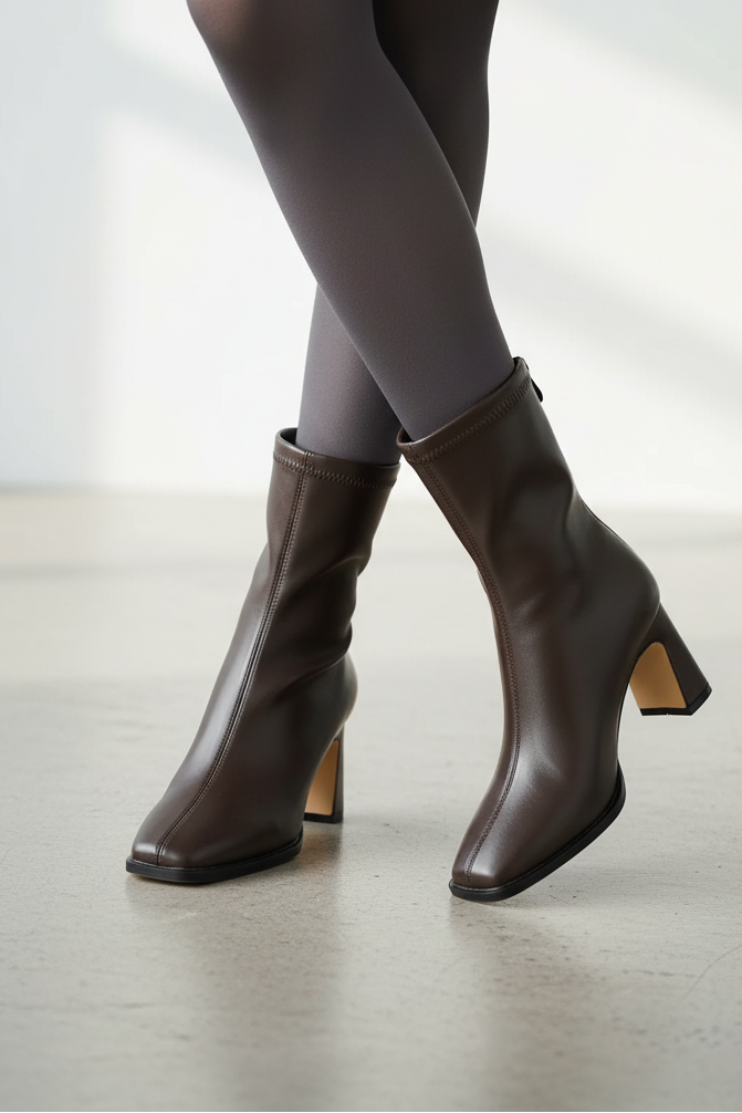 Bottines souples portées avec une tenue élégante