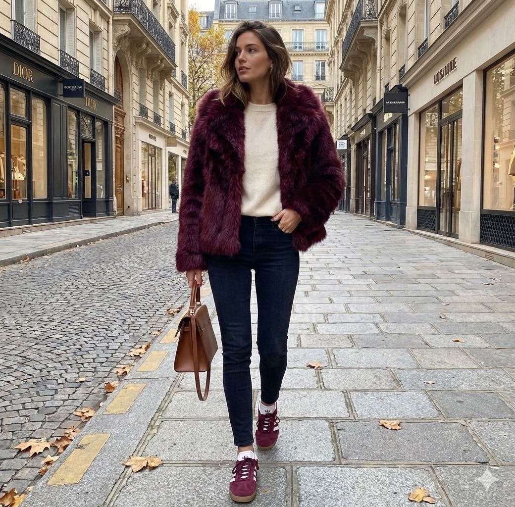 Manteau court en fausse fourrure femme coupe courte