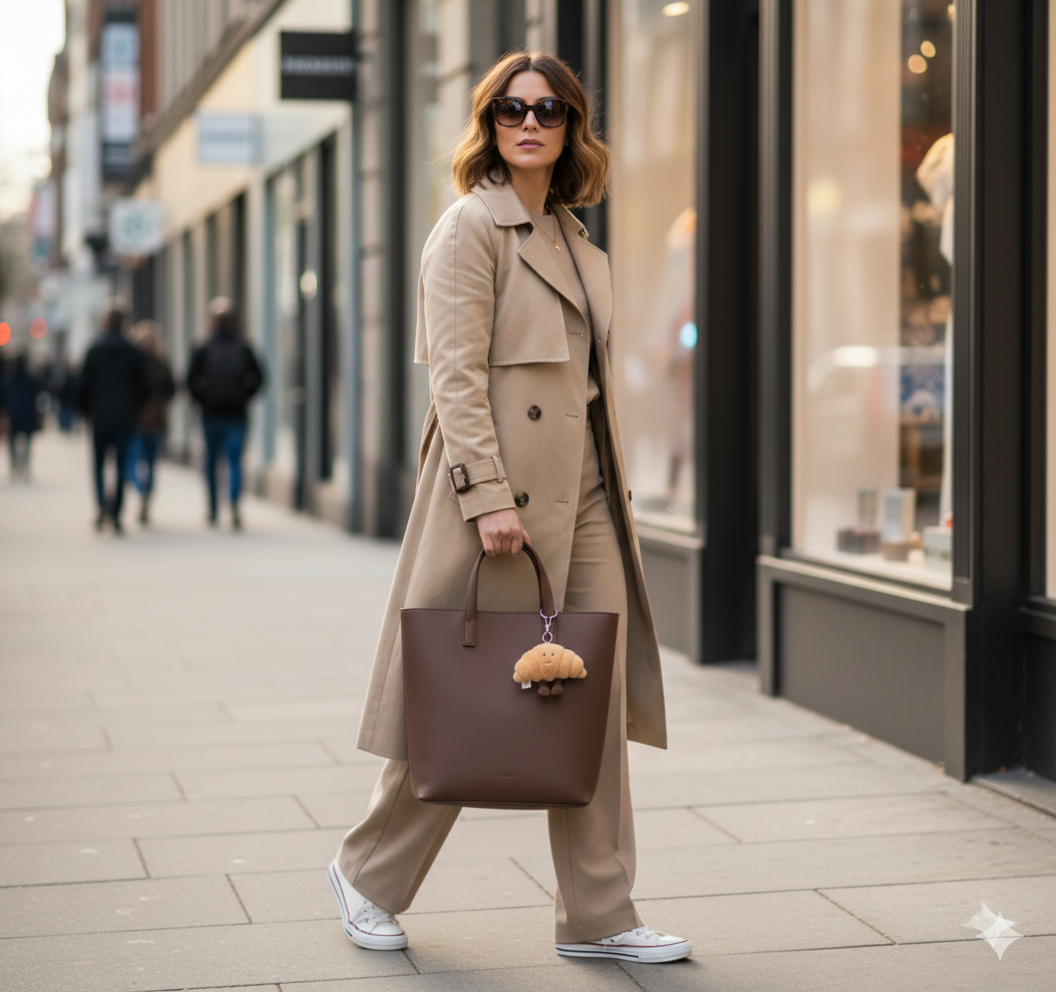 Porte-clefs croissant inspiré de la boulangerie française